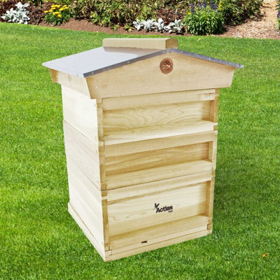 Actiasbee Assembled National Pine Beehive with Gabled Roof Brood Box ...