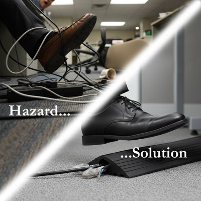 Actiasgear Heavy Duty Rubber Floor Cable Protector 1m Black Cable ...
