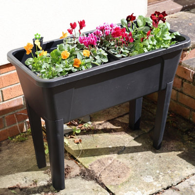 Actiasgear Raised Garden Planter with Lid, Plastic Elevated Planter Box ...