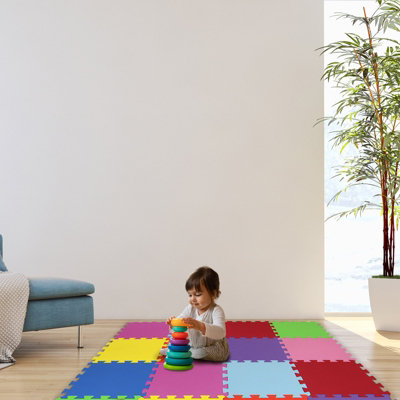 Actiasmat 18-Piece EVA Interlocking Play Mats, Soft Foam Tiles for Children