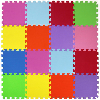 Actiasmat 18-Piece EVA Interlocking Play Mats, Soft Foam Tiles for Children