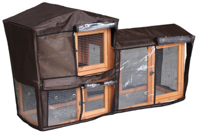 Actiaspet Wooden Rabbit Hutch with Run with Waterproof Cover