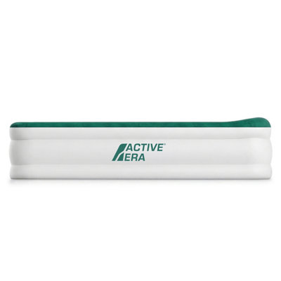 Active Era Double Size Comfort Plus Air Bed with Built-In Electric Pump, Inflates within 2.5 mins - Green/White