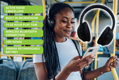 Active Noise Cancelling Wireless Over Ear Headphones - 6