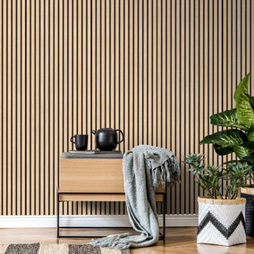 Acupanel Contemporary Oak Wood Slat Wall Panel (Non-Acoustic) 240cm x 60cm