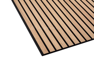 Acupanel Contemporary Oak Wood Slat Wall Panel (Non-Acoustic) 240cm x 60cm