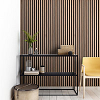 Acupanel Contemporary Walnut Acoustic Wood Slat Wall Panel 240cm x 60cm