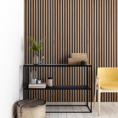 Acupanel Contemporary Walnut Acoustic Wood Slat Wall Panel 300cm x 60cm