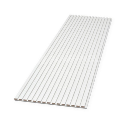 Acupanel Contemporary White Wrapped Acoustic Slat Wall Panel 240cm x 60cm