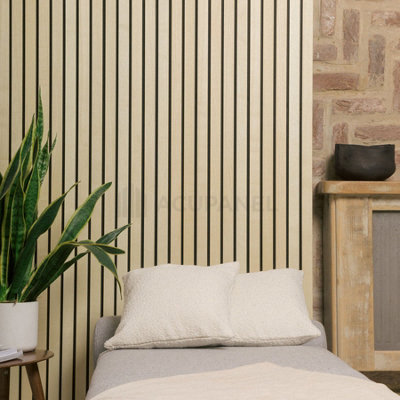 Acupanel Luxe Natural Ash Acoustic Wood Slat Wall Panel 240cm x 60cm ...