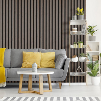 Acupanel Rustic Grey Oak Acoustic Wood Slat Wall Panel 240cm x 60cm