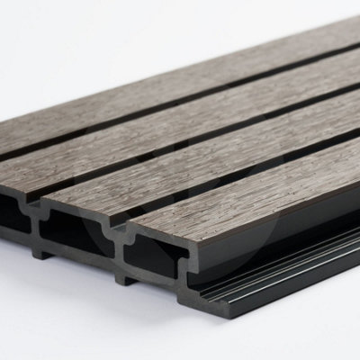 Acupanel Walnut Exterior Composite Wood-Effect Slat Wall Panels 300cm x 36.5cm