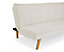 ADA 3 Seater Beige Fabric Tufted Pillow Topper Sofa Bed Wooden Legs