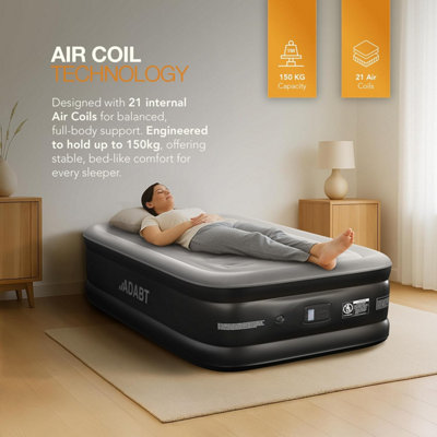 ADABT Single Air Bed Inflatable Air Mattress Built-in Electric Pump Blow Up Bed