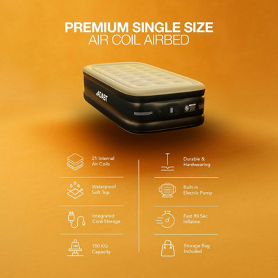 ADABT Single Air Bed Inflatable Air Mattress Built-in Electric Pump Blow Up Bed