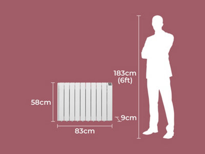 Adam Alba Oil-Filled 1500W Electric Radiator in White