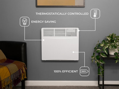 Adam Amba 1000W Electric Radiator in White