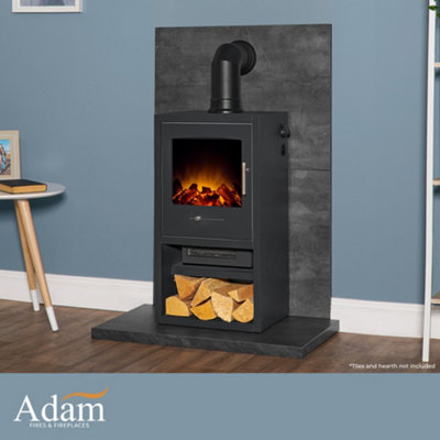 Adam Bergen XL Electric Stove in Charcoal Grey with Angled Stove