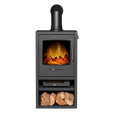 Adam Bergen XL Electric Stove in Charcoal Grey with Angled Stove