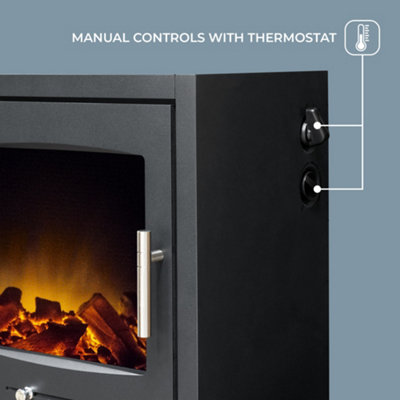 Adam Bergen XL Electric Stove in Charcoal Grey with Angled Stove
