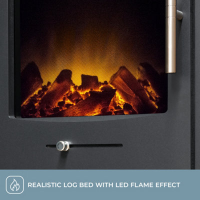 Adam Bergen XL Electric Stove in Charcoal Grey with Angled Stove