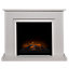 Adam Brixton White Marble Fireplace with Ontario Black Electric Fire, 43 Inch