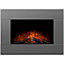 Adam Carina Electric Wall Mounted Fire with Logs & Remote Control in Satin Grey, 32 Inch
