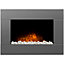 Adam Carina Electric Wall Mounted Fire with Pebbles & Remote Control in Satin Grey, 32 Inch