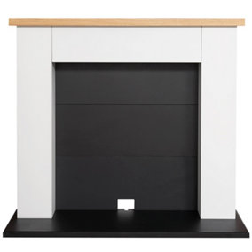 Adam Chester Electric Stove Fireplace in Pure White & Black, 39 Inch