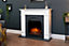 Adam Chesterfield Electric Fireplace Suite in White & Charcoal Grey, 44 Inch