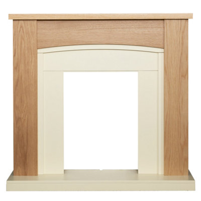 Adam Chilton Fireplace in Oak & Cream, 39 Inch