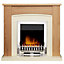 Adam Chilton Fireplace in Oak & Cream with Blenheim Electric Fire in Chrome, 39 Inch