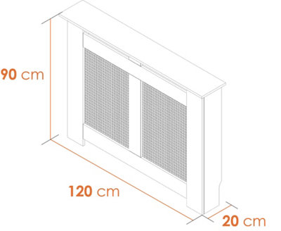 Adam Easy-Paint Radiator Cover, 1200mm