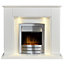 Adam Eltham Fireplace in Pure White with Downlights & Colorado Electric Fire in Brushed Steel, 45 Inch