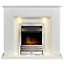 Adam Eltham Fireplace in Pure White with Downlights & Eclipse Electric Fire in Chrome, 45 Inch