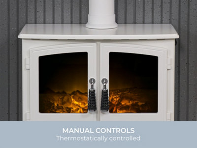 Adam Florence Stove Suite in Pure White with Woodhouse Electric