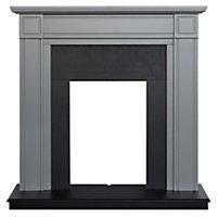 Adam Georgian Fireplace in Grey and Black, 39 Inch