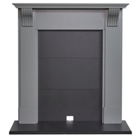 Adam Harrogate Stove Fireplace in Grey & Black, 39 Inch