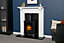 Adam Harrogate Stove Fireplace in Pure White & Black, 39 Inch