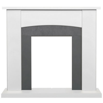 Adam Holden Fireplace in Pure White & Grey/White, 39 Inch