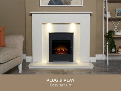 Adam Holston Electric Inset Stove in Black with Remote Control