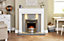 Adam Honley Fireplace in Pure White & Grey with Astralis 6-in-1 Electric Fire in Chrome, 48 Inch