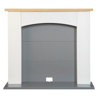 Adam Huxley Electric Stove Fireplace in Pure White & Grey, 39 Inch