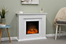 Adam Idaho Electric Fireplace Suite in White, 32 Inch