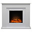 Adam Idaho Electric Fireplace Suite in White, 32 Inch