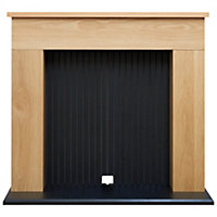 Adam Innsbruck Stove Fireplace in Oak & Black, 45 Inch