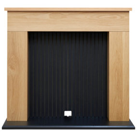 Adam Innsbruck Stove Fireplace in Oak & Black, 45 Inch