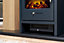 Adam Innsbruck Stove Fireplace in Oak with Bergen Electric Stove in Charcoal Grey, 45 Inch