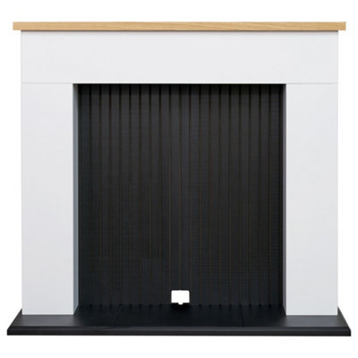 Adam Innsbruck Stove Fireplace in Pure White & Black, 45 Inch