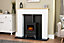 Adam Innsbruck Stove Fireplace in Pure White & Black, 45 Inch